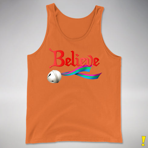 Believe Polysexual Pride Jingle Bell Premium Tank Top - Orange